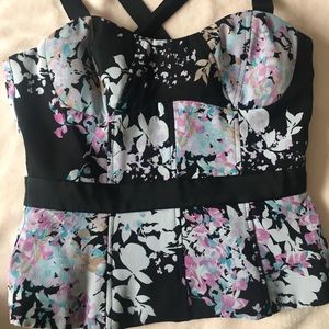 Bebe Floral Bustier Top
